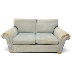 Laura Ashley - contemporary two seater sofa bed with rolled arms
