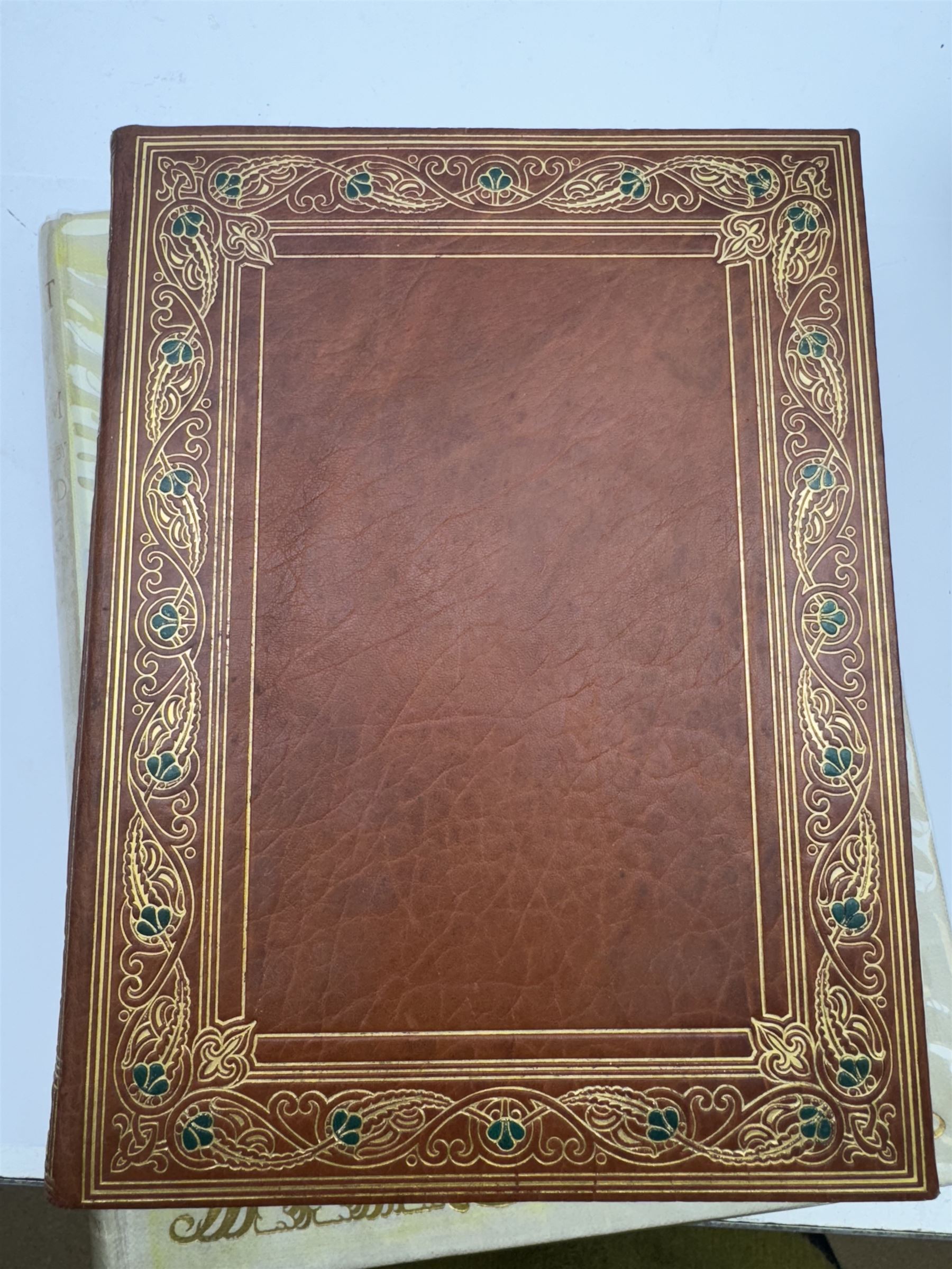 Rubaiyat of Omar Khayyam - two editions
Two editions of Fitzgerald, Edward (Translator) - 'Rubaiyat of Omar Khayyam', one with gilt leather coverer illustrated by Willy Pognay, the second illustrated by Edmund Dulac