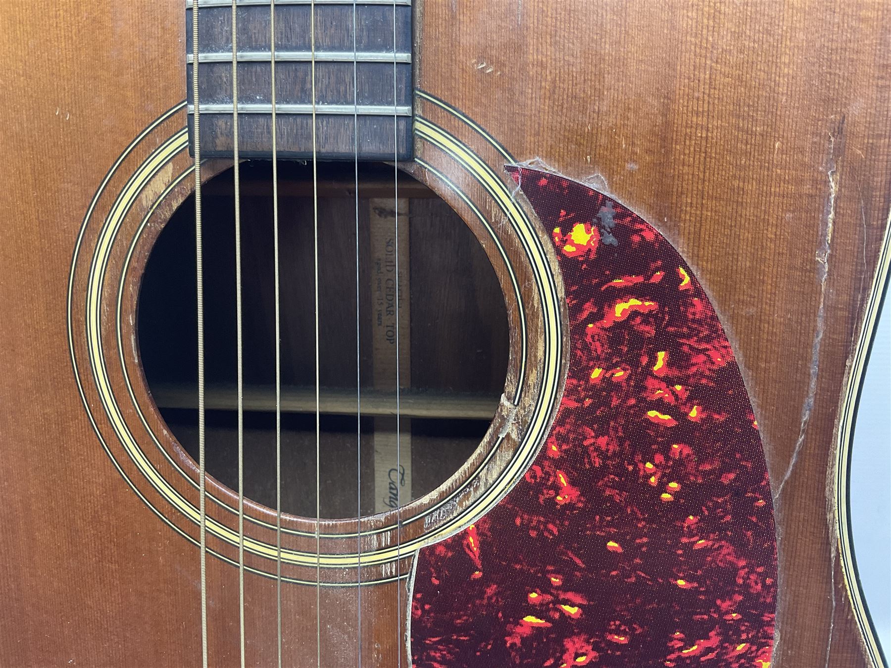 Tanglewood semi-acoustic guitar with Fishman preamp, mahogany back and solid cedar top L103cm; and a Rockbag electric guitar soft carrying case (2)