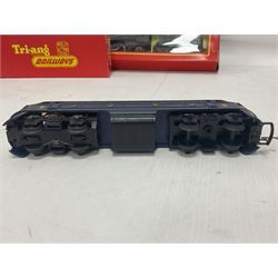 Hornby/Tri-Ang ‘00’ gauge - nine locomotives to include Britannia Class ‘Britannia’ 4-6-2 no.70000 in BR green; Class M7 4-4-0 Tank no.30027 in BR black; Princess Class ‘Princess Victoria’ 4-6-2 no.46205 in BR black; in original boxes; further loose models Princess Class ‘Princess Elizabeth’ 4-6-2 no.46201 in BR green; Class 3F 0-6-0 tank no.7606 in LMS crimson; TR double ended diesel locomotive; three further tank locomotives and one loose tender (10) 