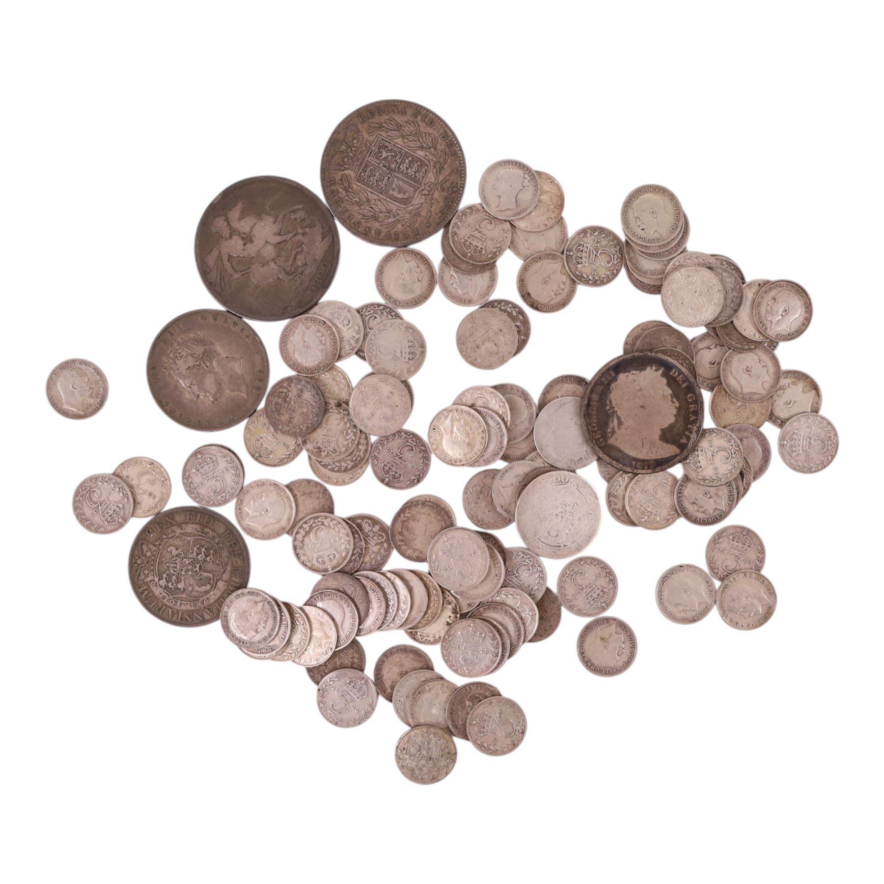 Approximately 260 grams of Great British pre-1920 silver coins