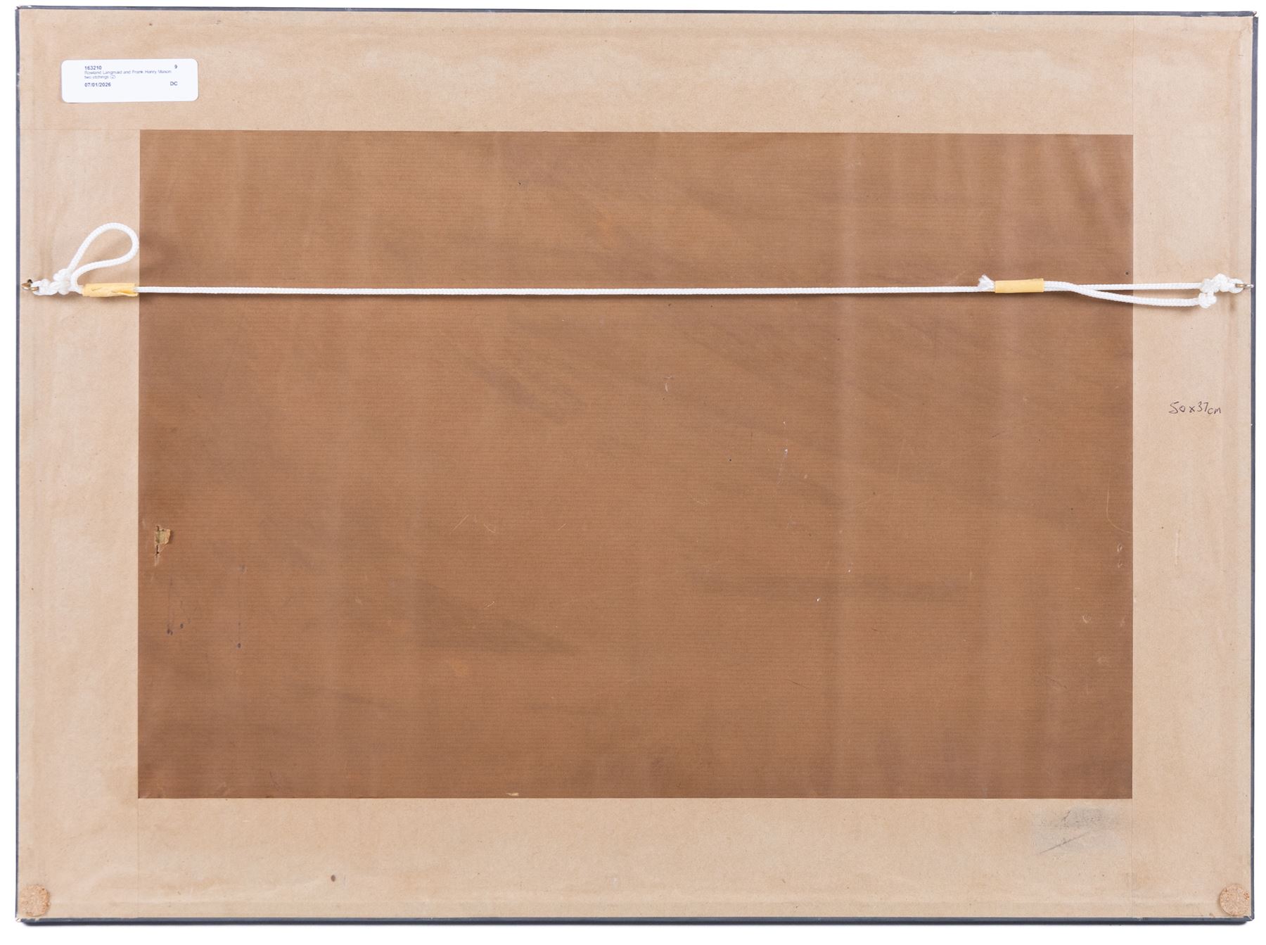 Rowland Langmaid (British 1897-1956): Newlyn and St Michael's Mount, etching signed in pencil 16cm x 30cm; Frank Henry Mason (Staithes Group 1875-1965):  Surrender of the German Fleet, etching 17.5cm x 35cm (2)
Notes: Original signature removed and wrongly attributed.