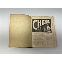 Three bound volumes of 'Chess' magazine 1946-50; fifteen issues of 'The BCCA Magazine' 1949-51; Chess Olympiad books 1970 &1972; and other books and pamphlets of chess interest