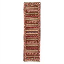 North East Persian Sumak flatweave kilim runner, elongated field decorated with horizontal...