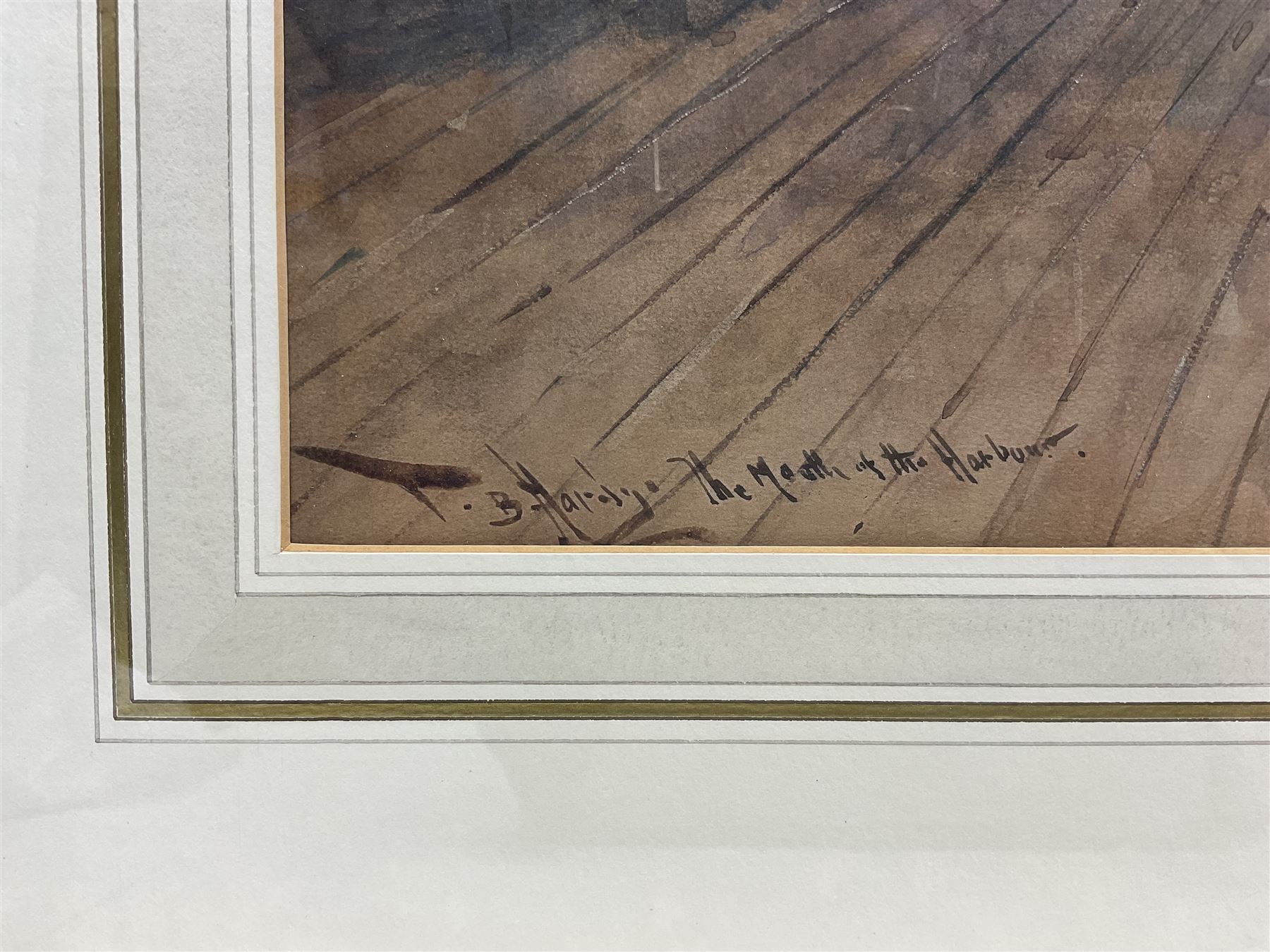 Thomas Bush Hardy (British 1842-1897): 'The Mouth of the Harbour', watercolour signed and titled 63cm x 98cm