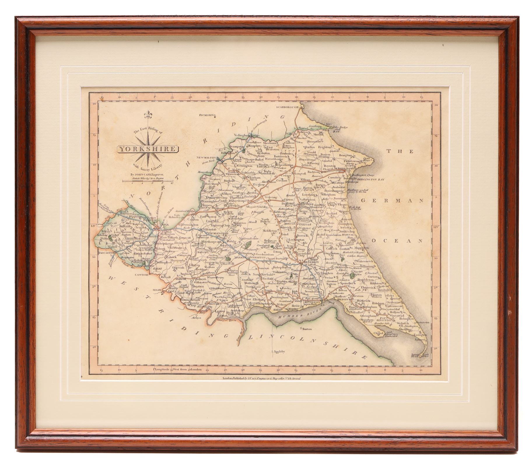 John Cary (British c.1755-1835): 'North Riding of Yorkshire' 'East Riding of Yorkshire' and 'Part of the West Riding of Yorkshire', three early 19th century engraved maps with hand-colouring 22cm x 27cm (3)