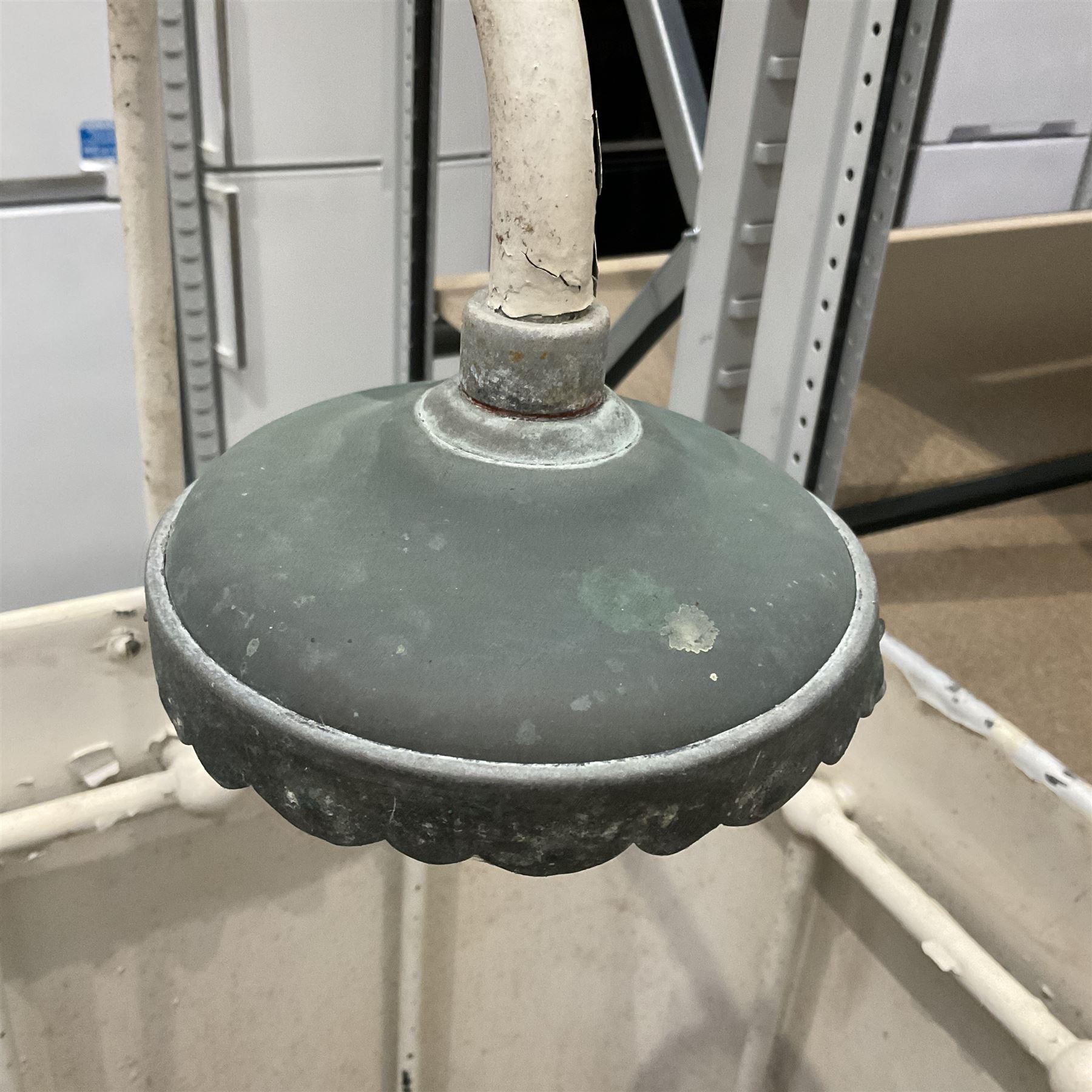 Edwardian lead and metal bath shower canopy painted in white - THIS LOT IS TO BE COLLECTED BY APPOINTMENT FROM DUGGLEBY STORAGE, GREAT HILL, EASTFIELD, SCARBOROUGH, YO11 3TX