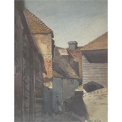 Mary Izod Weld (British exh.1881-1882): Buildings with figures, watercolour signed 39cm x 29cm