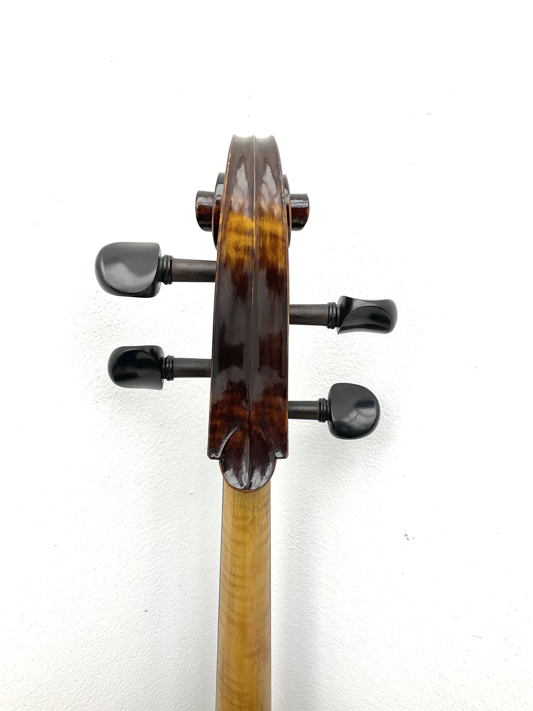 Alfred Stingl by Hofner cello, model AS-360 with 75.5cm two-piece maple back and ribs and spruce top, bears label with serial no.JO411-0706, L122cm; in carbon-fibre carrying case with bow