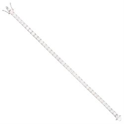 18ct white gold diamond bracelet, forty round brilliant cut diamonds , in a four claw sett...