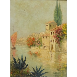  Continental Scenes, pair of 20th century oils on canvas one indistinctly signed 39cm x 29cm (2)  