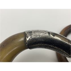 Tapestry fire screen, together with walking sticks, barometer, brass charger etc 