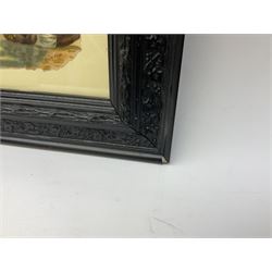 Payne (Harry) Artist: Victoria Cross Gallery; Complete set of twelve chromolithographic relief printed cards published by Birn Bros. (BB). Each: 120 x 155 mm; displayed together in an ebonised frame 54 x 82.5cm; together with the half leather bound reference book by Edwin Hodder entitled Heroes of Britain in Peace and War (2)