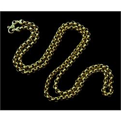 18ct gold belcher link necklace, stamped 750