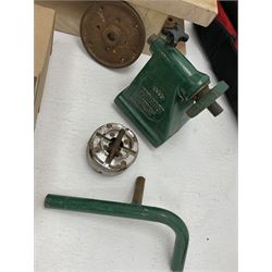 Coronet no.3 wood turning lathe, with various accessories to including - blocks, chucks, calipers and turning chisels (including Robert Sorby)