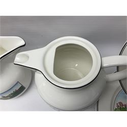 Villeroy and Boch Naif pattern tea service, comprising teapot, jug, covered sucrier, two mugs, two breakfast bowls and four side plates (11)