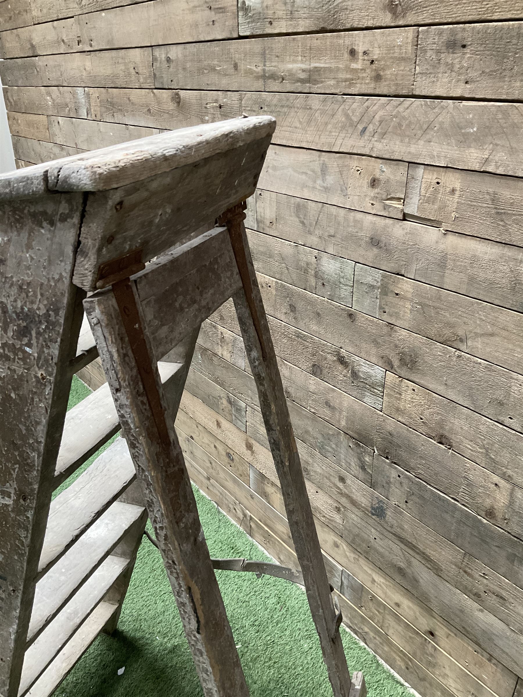 Vintage wooden step ladders  - THIS LOT IS TO BE COLLECTED BY APPOINTMENT FROM DUGGLEBY STORAGE, GREAT HILL, EASTFIELD, SCARBOROUGH, YO11 3TX