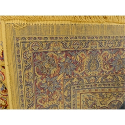  Kashmir style beige ground rug, central medallion with floral field and repeating border, 230cm x 160cm  