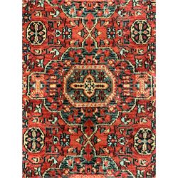 Persian design red ground runner rug