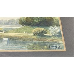 Maung Tun Hla (U Tun Hla) (Burmese 1874-1946): Mandalay Palace and Kyone, pair watercolours signed M T Hla 16cm x 21cm (2)