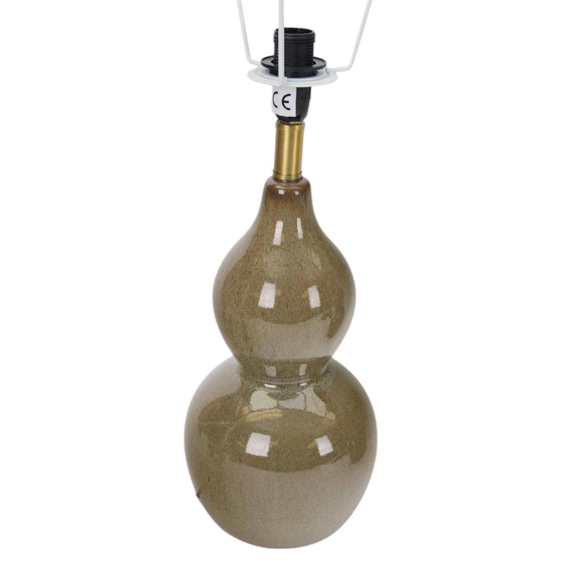 Oka- Pair of Kalinda Taupe table lamp bases, H40cm 