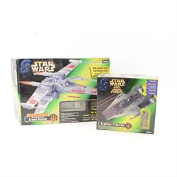 Two Kenner Star Wars vehicles circa 1996/98, comprising The Power Of The Force Electronic Power F/X Luke Skywalker's Red Five X-Wing Fighter no. 69784 and A Wing Fighter no. 69732, both boxed