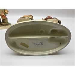 Large Hummel figure group by Goebel, School Girls, together with Hummel figure group, We Wish You The Best, tallest H23.5cm