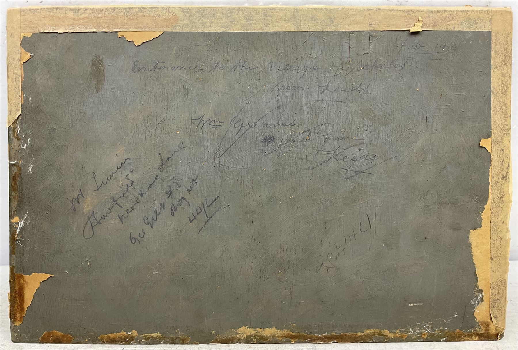 William Greaves (British 1852-1938): 'Entrance to the Village of Scholes near Leeds', oil on board signed and dated '16, titled and inscribed verso 31cm x 46cm (unframed)