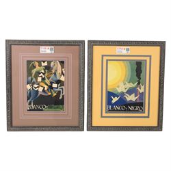 Set of four Blanco Y Negro posters, largest including frame 48cm x 42cm (4)