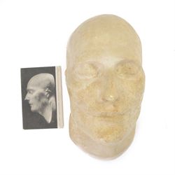 Gebruder Michell Berlin; 19th Century plaster Death Mask of Napoleon, signed to the top, H30cm 