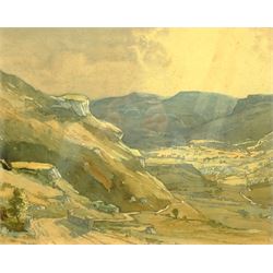 George Robert Fathers (British 1898-1968): Looking over a Yorkshire Dale, watercolour signed and dated '60, 33cm x 41cm