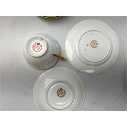 Collection of tea and coffee wares, to include pair of Royal Crown Derby Derby Posies pattern, coffee cans and saucers, Pair of Noritake cups and saucers, Imperial trio etc  