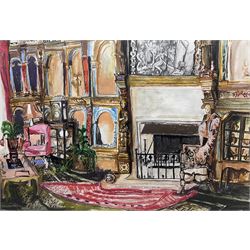 Sarah Godfrey (British 20th Century): 'Burton Agnes Hall' Driffield, mixed media signed titled and dated '98, 60cm x 89cm