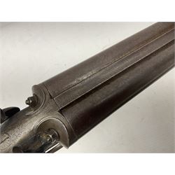 SHOTGUN CERTIFICATE REQUIRED - 19th century John Adams of London 12-bore double barrel side-by-side hammer gun with screw under-lever opening, 76cm (30