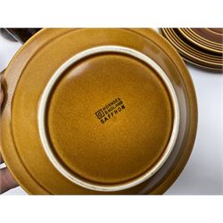 Hornsea Heirloom pattern coffee service for six, comprising of coffee pot, covered sucrier, milk jug, hot water jug, dessert plates, side plates, dinner plates, jug, salt and pepper shakers and serving platter 