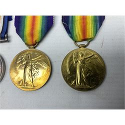 Two WW1 Lincolnshire Regiment pairs of medals, each comprising British War Medal and Victory Medal awarded to 39883 Pte. C.A. White and 46142 Pte. C.T. Heald; all with ribbons (4)