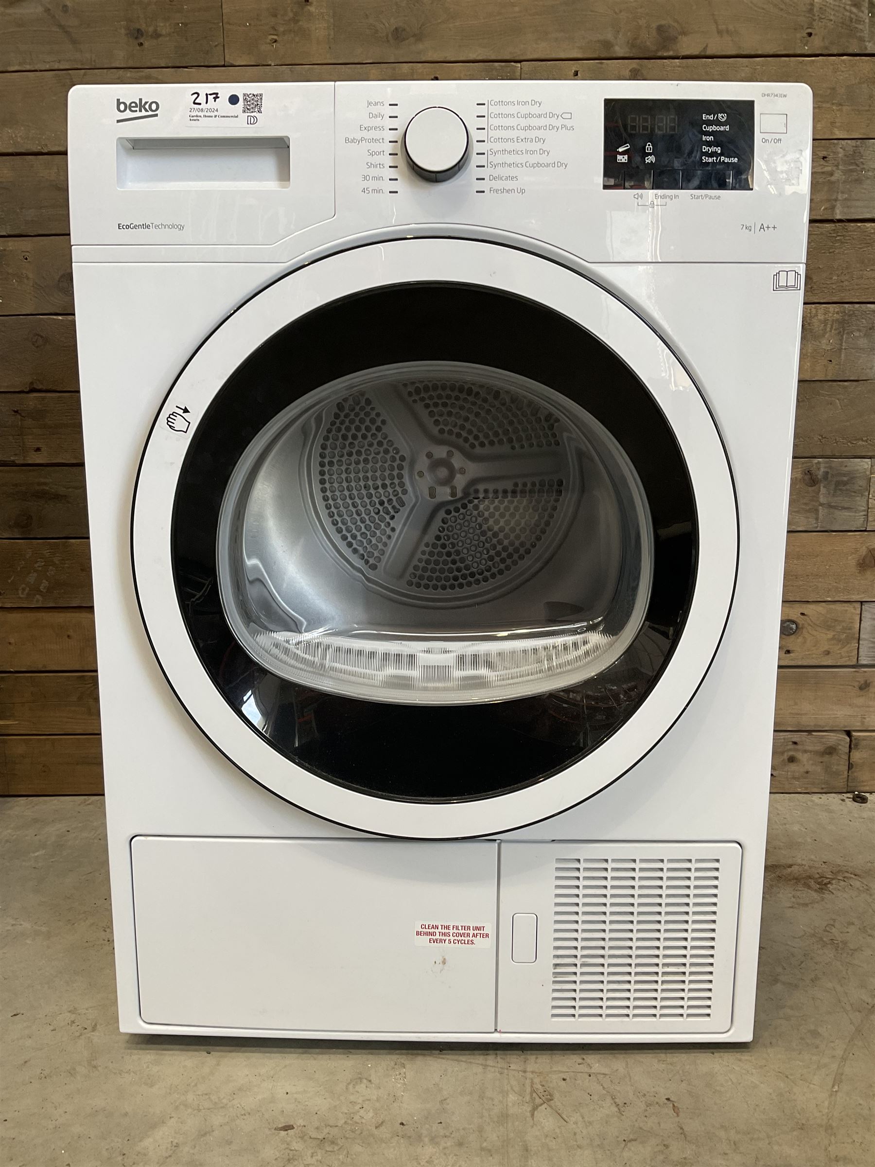 Beko DHR73431W 7kg condenser tumble dryer