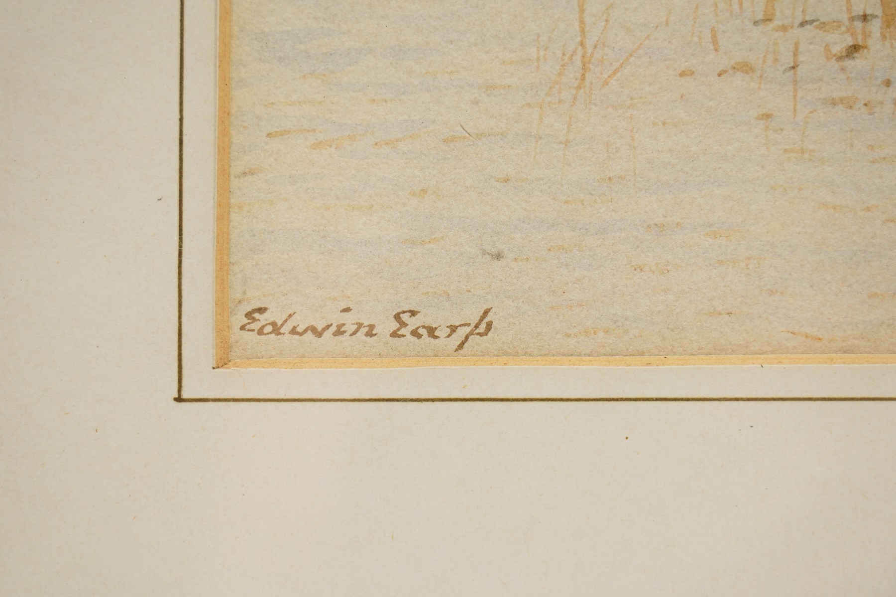 John Ernest Aitken (Scottish 1881-1957): 'An Old Scotch Fishing Town', watercolour signed, titled on label verso 24cm x 17cm; Edwin Earp (British 1851-1945): Fisherman in a Vast Loch, watercolour signed 40.5cm x 61.5cm (2)