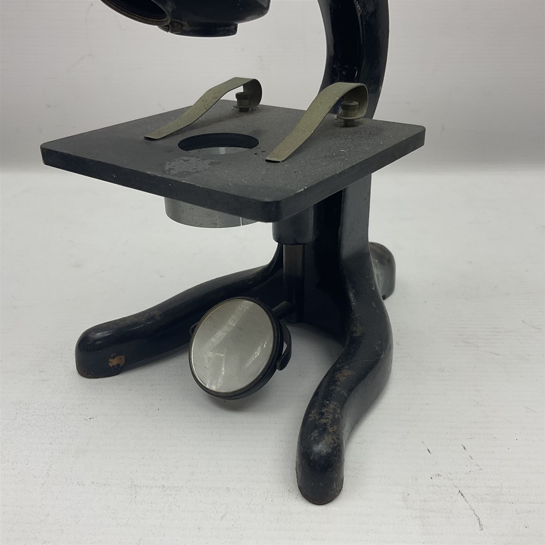 Four microscope, comprising W.J George Ltd, Watson Service 716606, Meopta no 230087 and one other  