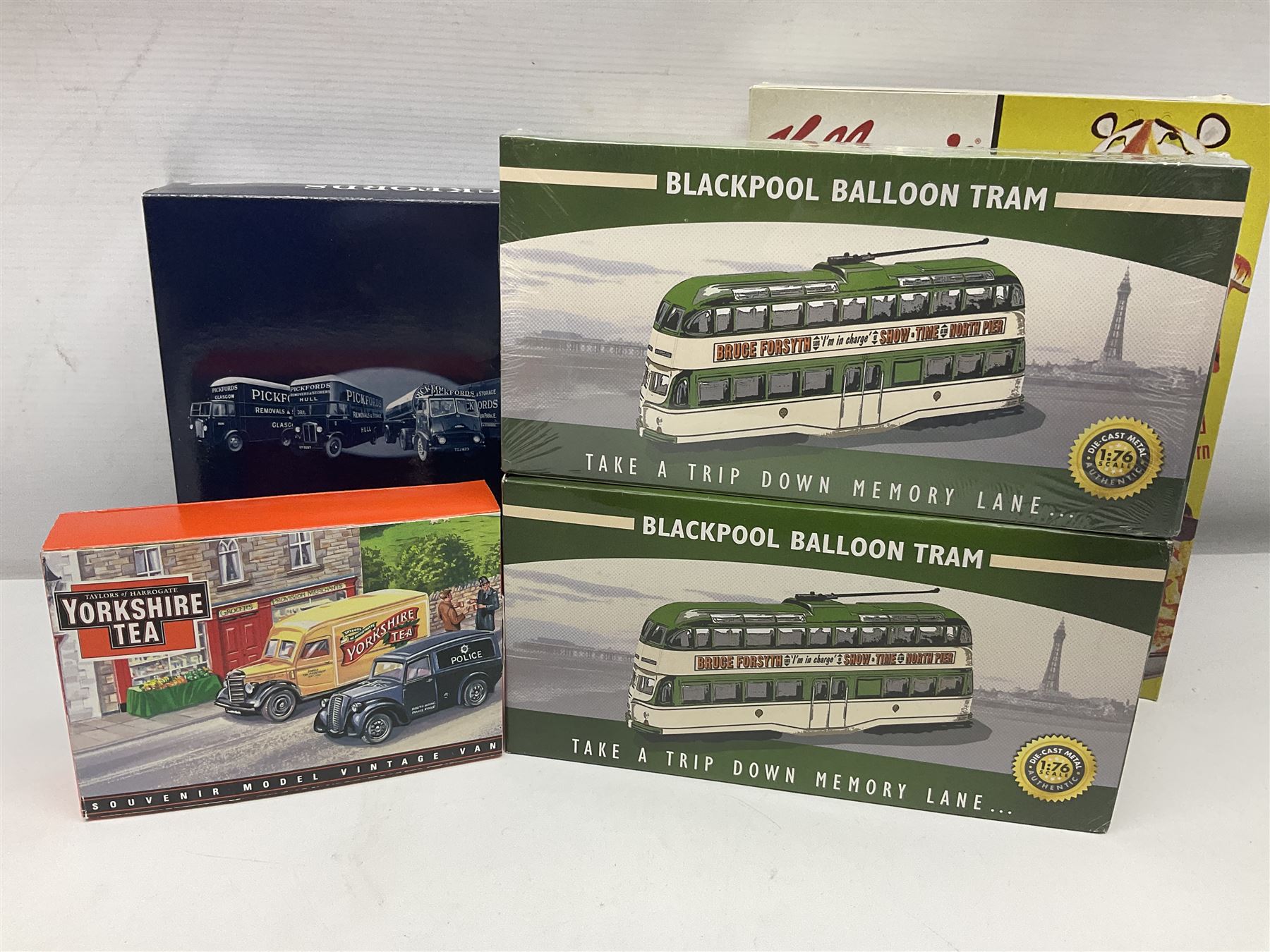 Thirty-eight modern die-cast models/sets  including Corgi and Lledo 1:76 scale Trackside vehicles; Unimax, Atlas and other tanks; TV & film related; advertising and promotional; QEII 80th Birthday etc; all but one boxed (38)