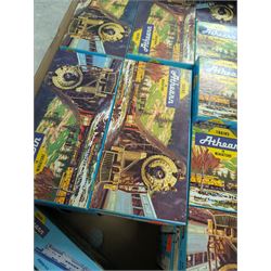 Large collection of HO scale Athearn kit built rolling stock, boxed