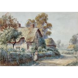 Sidney Valentine Gardner (Staithes Group 1869-1957): 'Magpie Cottage Welford on Avon', watercolour signed, titled verso 24cm x 34cm