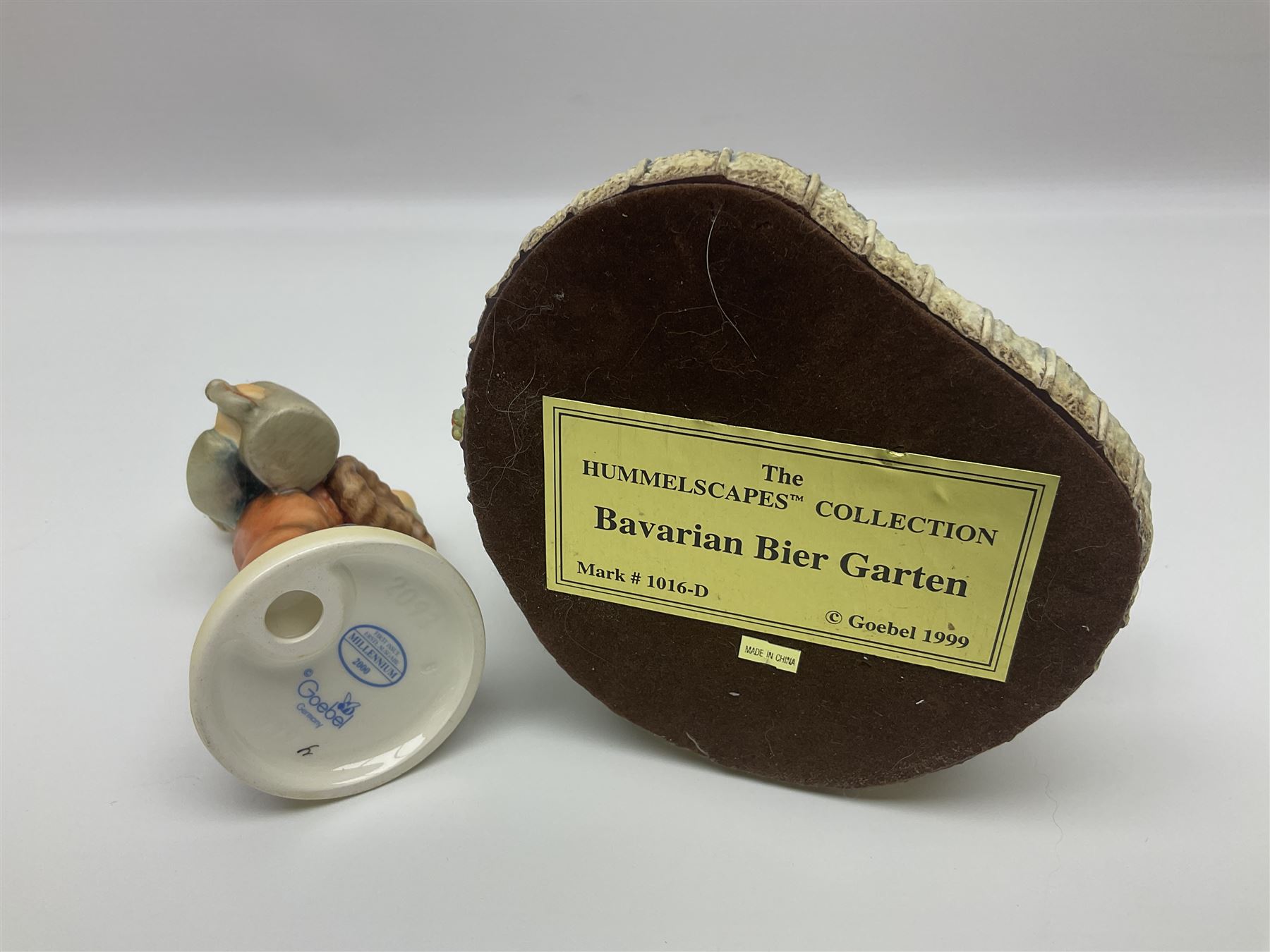 Nine Hummelscapes by Goebel, to include Bavarian Bire Garten, Cuck Crossing, Fisherman's Feast, Strudel Haus etc, each with associated Hummel figures, tallest H14cm 