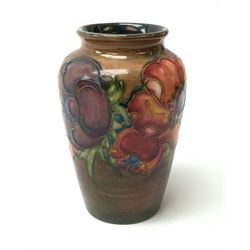 A Moorcroft flambe vase, decorated in the Anemone pattern, with impressed marks beneath, H10.5cm. 