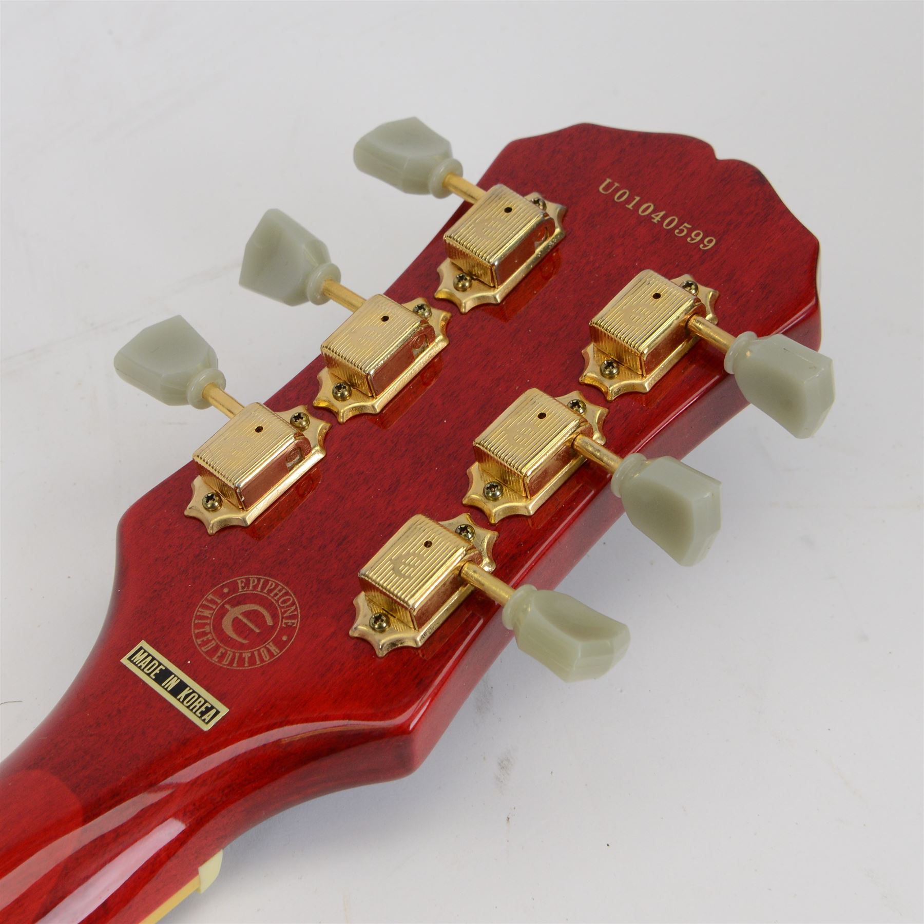2001 Epiphone Les Paul ES Pro Limited Edition hollow body electric guitar in cherry sunburst finish, made in Korea serial no. U01040599, contained within hard case, guitar length 98.5cm