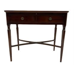 Mahogany side table with slide and drawers