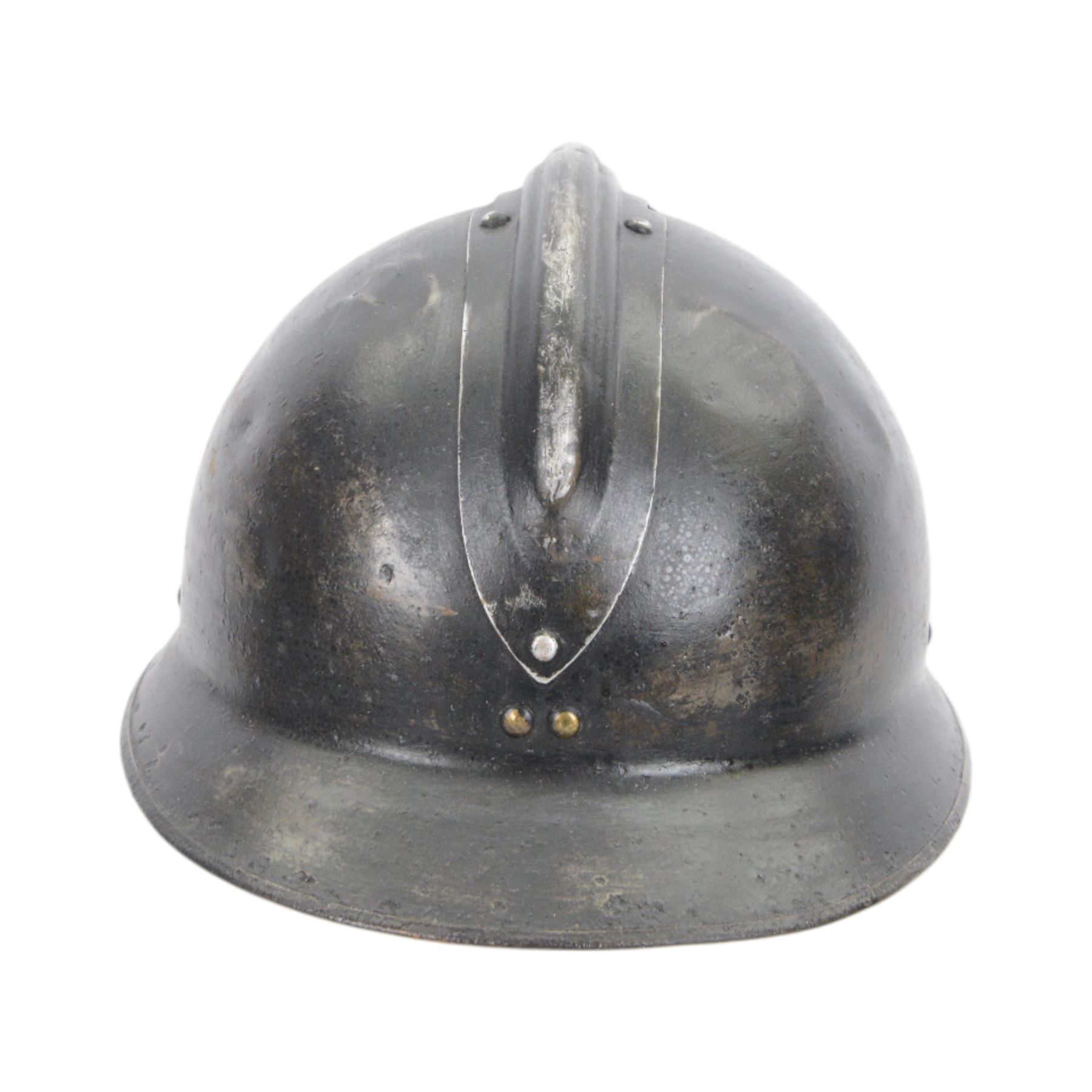 French Vichy Milice adrian helmet with white painted mark to the front, without liner, 