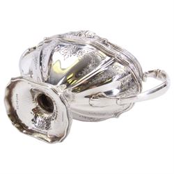 Early 20th century American silver three piece coffee service, comprising coffee pot with ivory insulators to the handle, twin handled sucrier, and cream jug, each of part reeded form chased with foliate swags and bands, each marked for Black, Starr & Frost, New York, also stamped Sterling, Chippendale Exclusive Design, coffee pot H27cm, including handles sucrier H12, including handle cream jug H15.5cm

This item has been registered for sale under Section 10 of the APHA Ivory Act