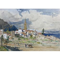 Rowland Henry Hill (Staithes Group 1873-1952): 'Realejo Alto - Tenerife', watercolour signed and dated 1938, 26cm x 36cm 
Provenance: private collection, purchased David Duggleby Ltd Whitby 14th September 2004 Lot 98