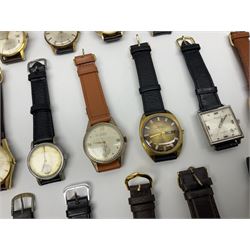 Collection of thirty wristwatches including Lucerne, Josmar, Astral, Mido, Thussy, Waldman, Camy, Doxa Lator, Avia, Lip, Enicar and Favre-Leuba